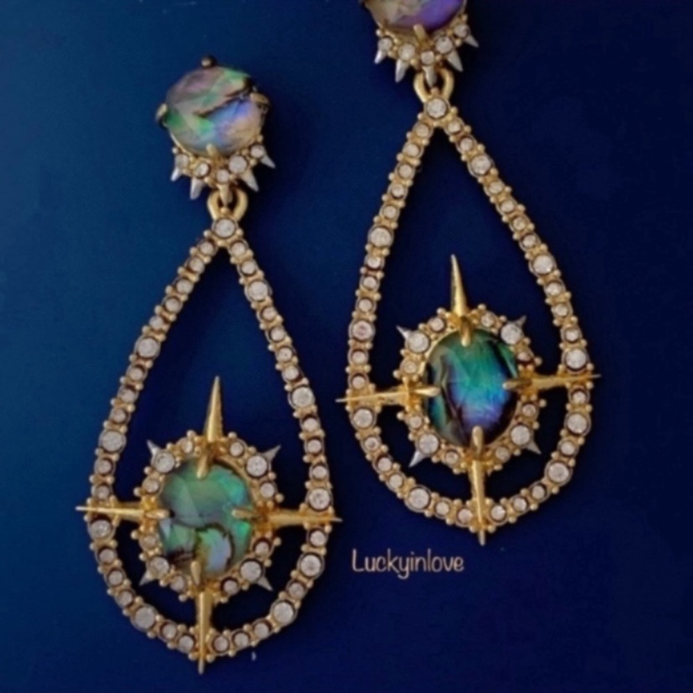 ALEXIS BITTAR NEW Miss Havisham Crystal Orbiting Doublet Teardrop Drop Earrings - Picture 4 of 12